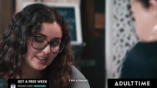 ADULT TIME – PAWG Leana Lovings Gets A Taste Of Trans Dick During Sensual Fuck With T-Girl Emma Rose